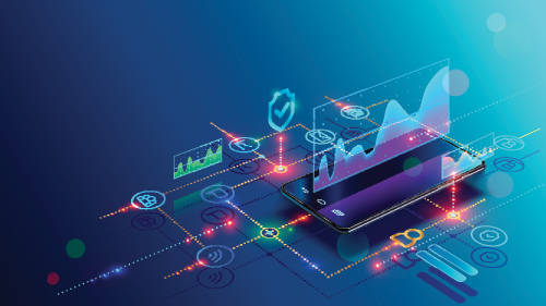 A digital cell phone showing data that represents one of Teapot Media's marketing solutions for advertisers which give insight into leads generated across all devices.